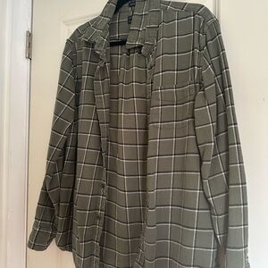 J. Crew Olive Checkered Womens Flannel Shirt